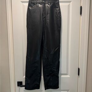H&M Divided Black Leather Look Pants